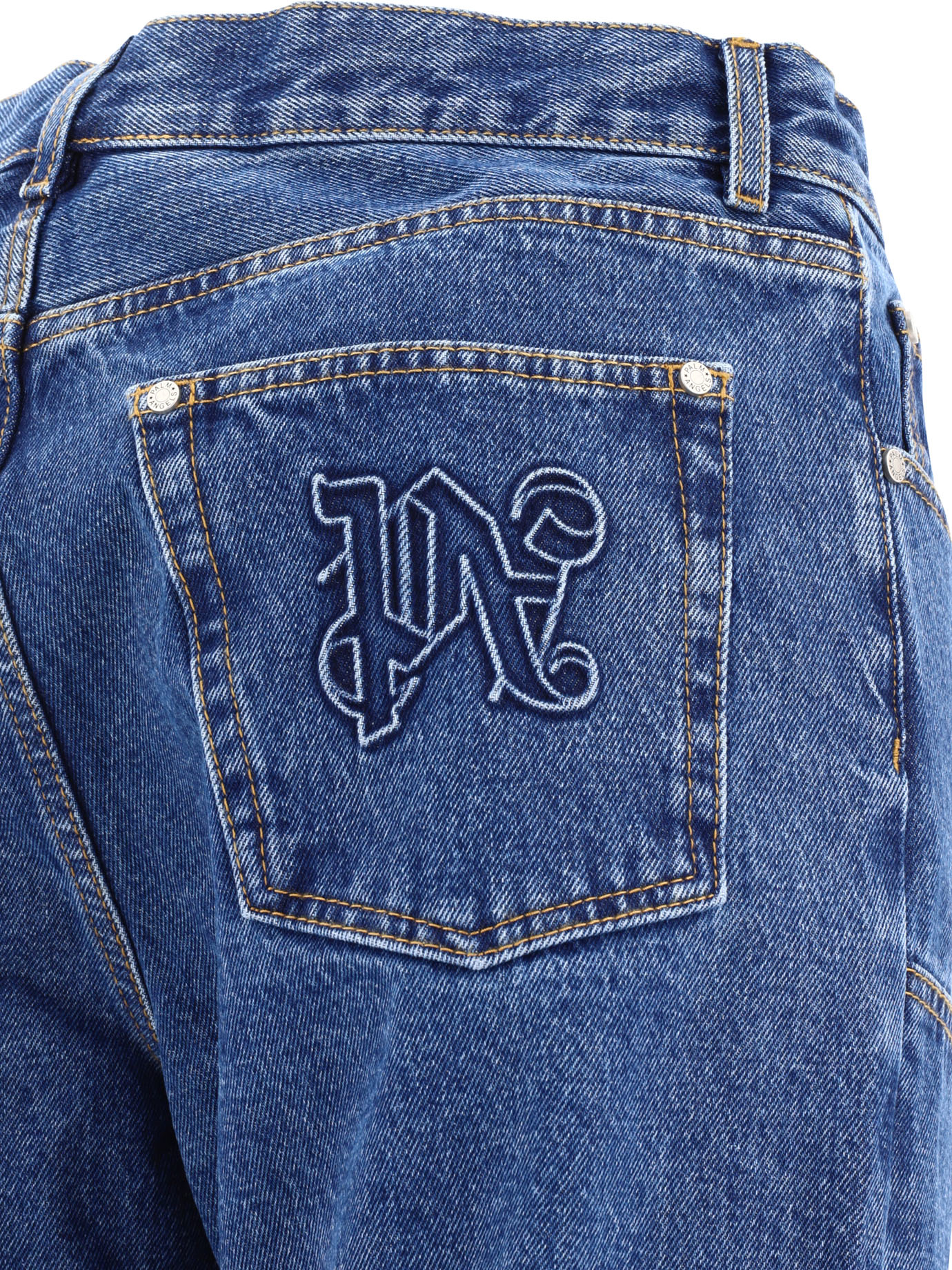 PALM ANGELS Blue Monogram workwear jeans